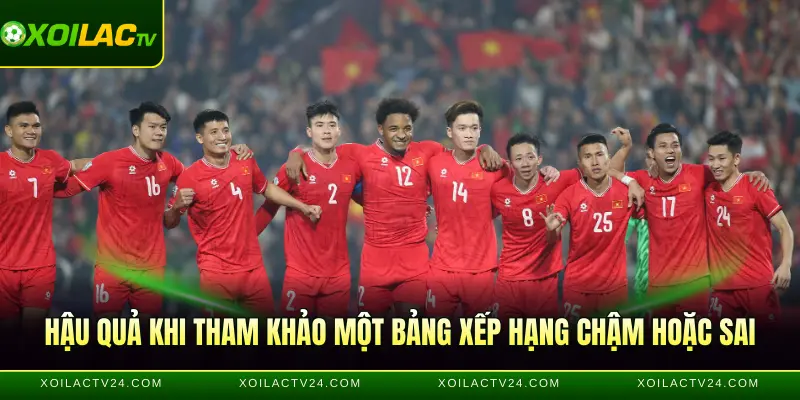 Hậu quả khi tham khảo một bảng xếp hạng chậm hoặc sai